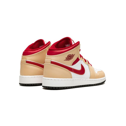 Jordan 1 Mid  Beige Red